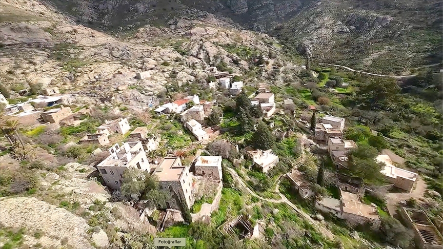 Bodrum'da 800 yıllık 'Korsan Köy' dronla görüntülendi