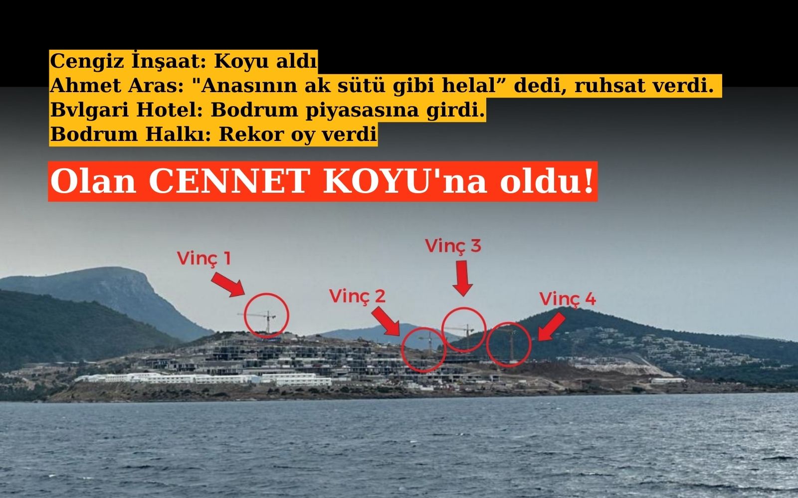 Cennet koyu, ‘Vinç Koyu’ oldu! 
