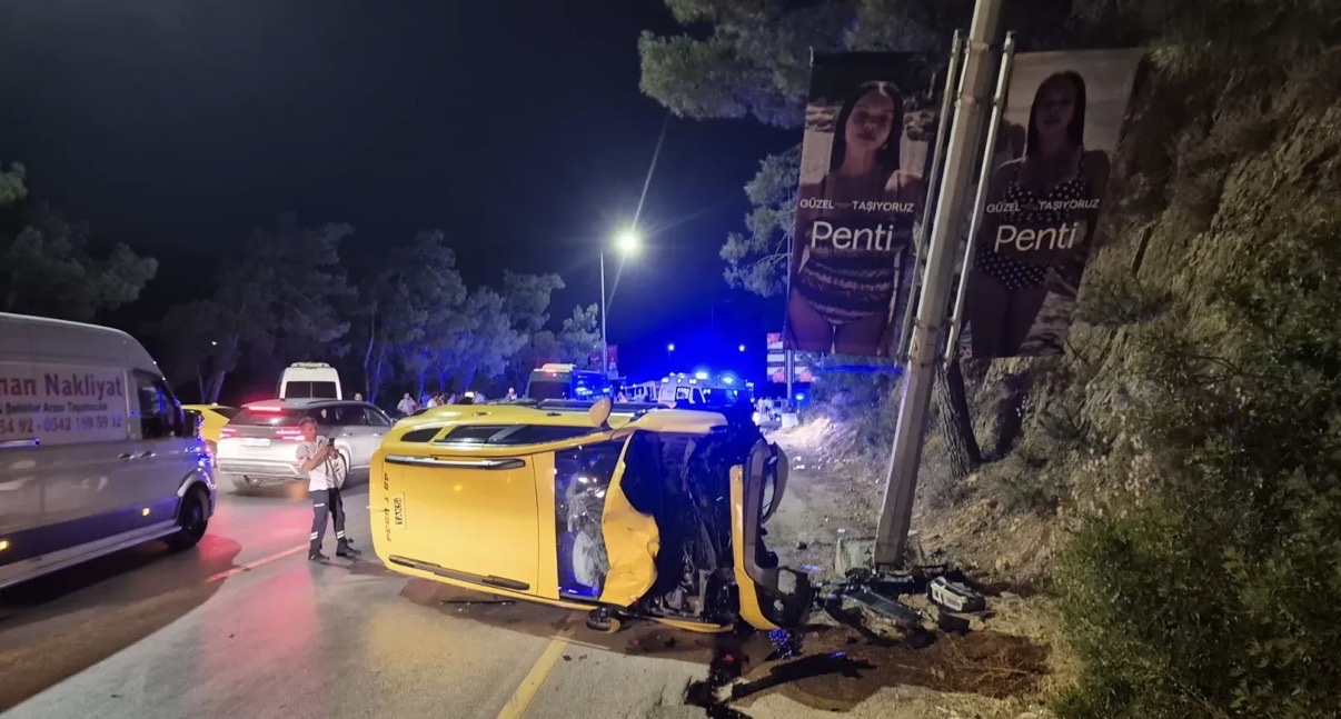 Bodrum’da taksi ile motosiklet çarpıştı: İki kişi hayatını kaybetti!