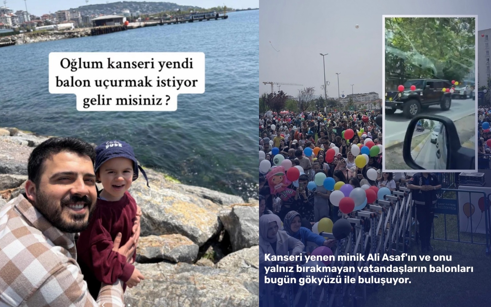 Kanseri yenen küçük Asaf'ın balon uçurma dileği yerine getirildi