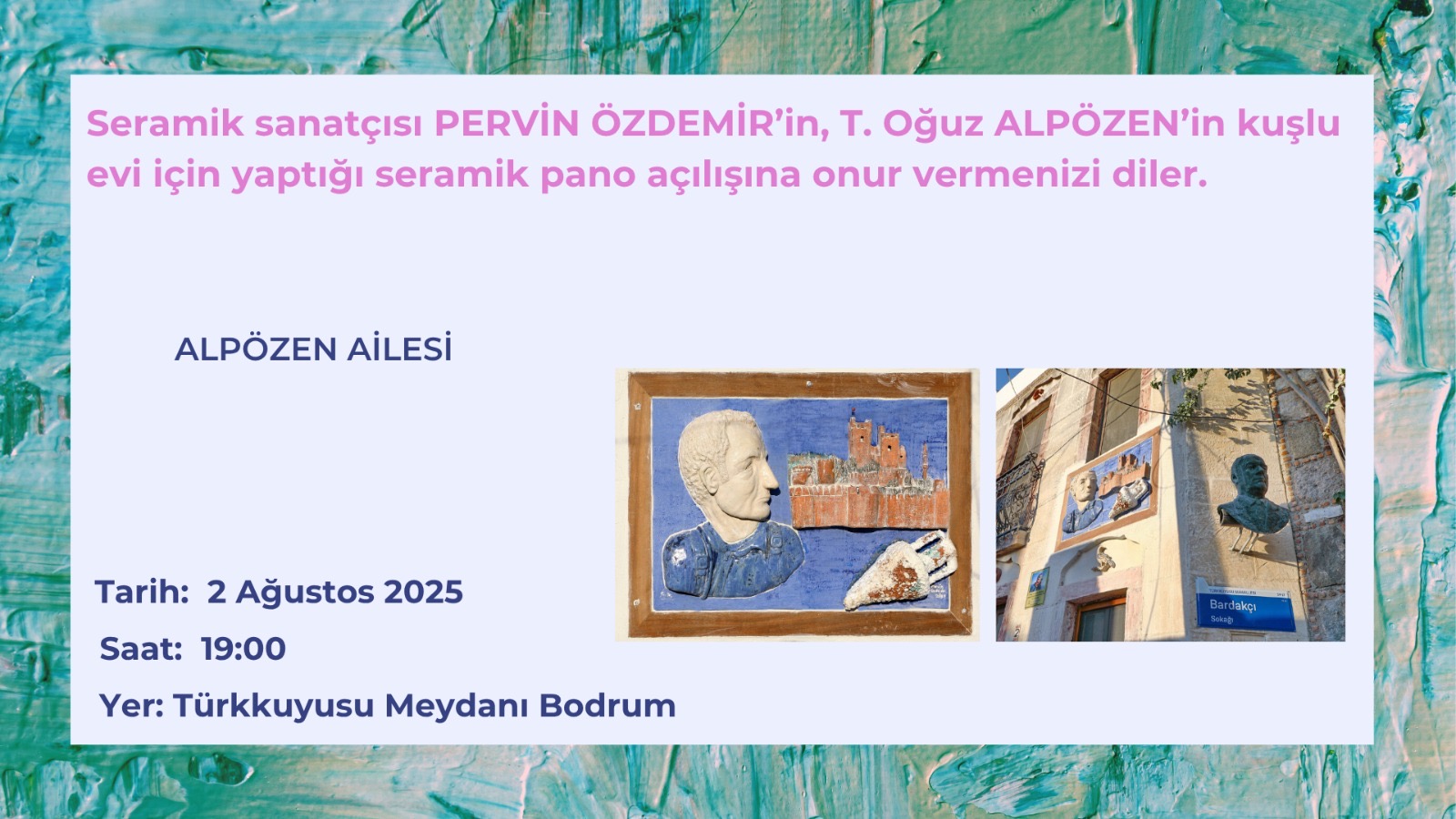 Bodrum’da Sanatla Ölümsüzleşen Bir Duvar: Oğuz Alpözen’den Anlam Dolu Seramik Pano