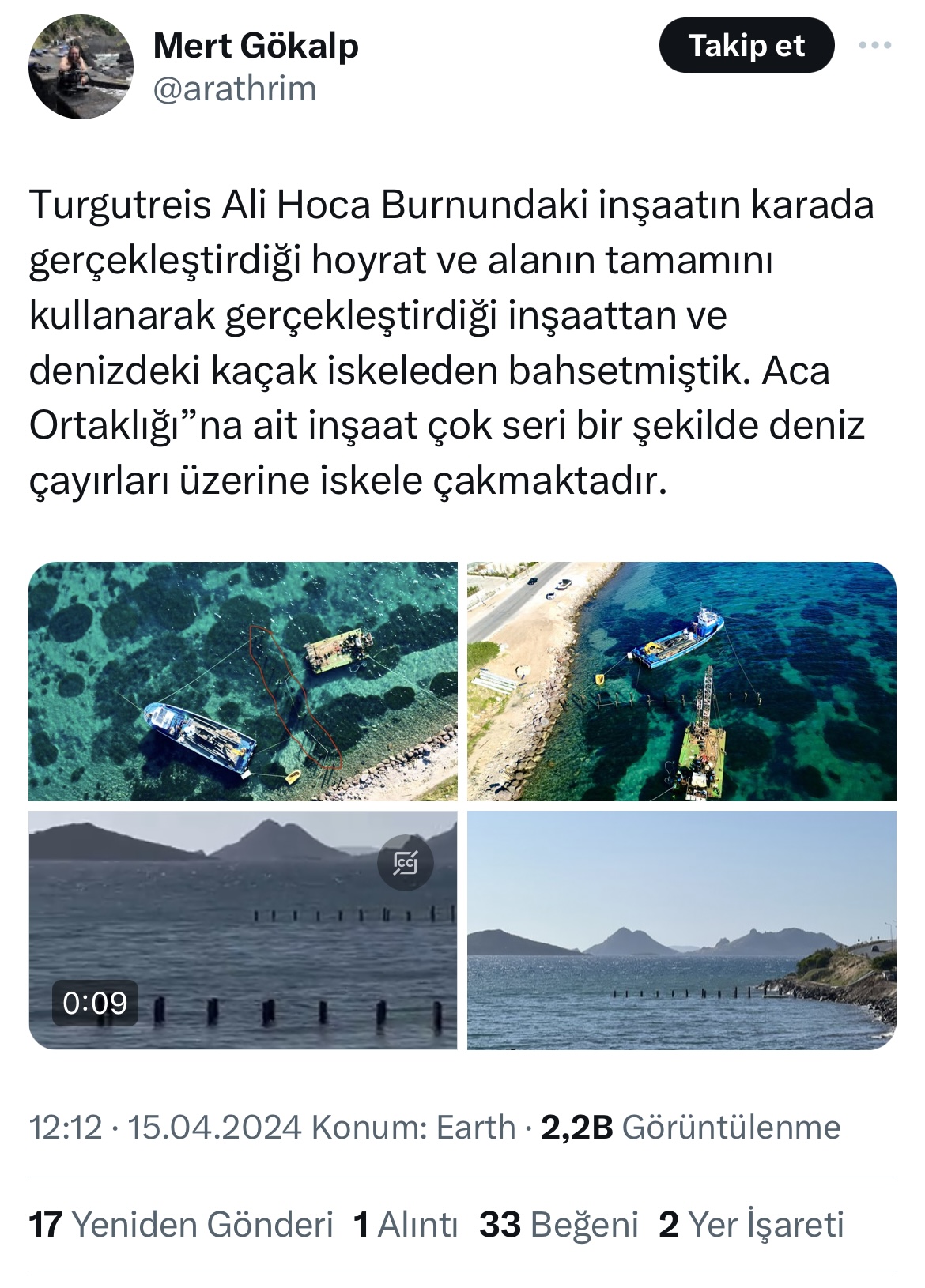Turgutreis’teki rezidans ve otel inşaatı, deniz çayırlarını yok edecek! 