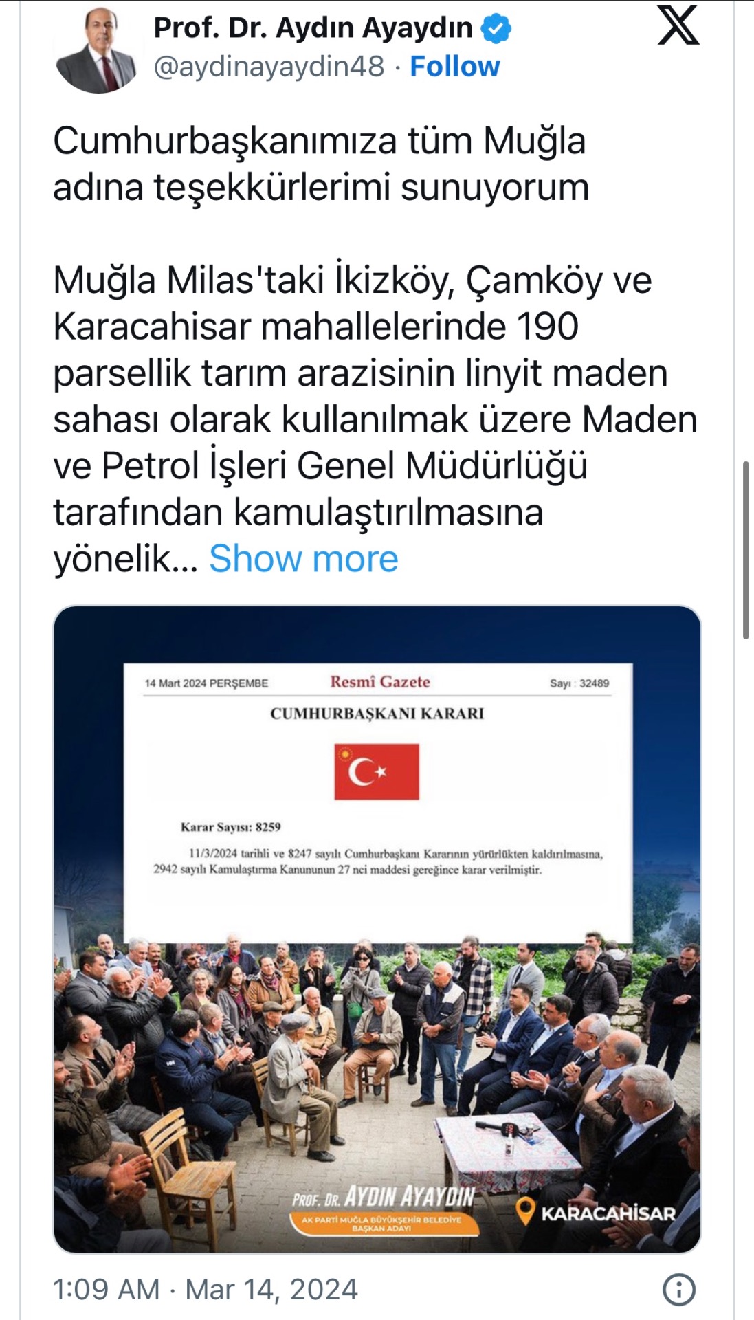 Erdoğan Akbelen kararını iptal etti, AK Parti adayı Ayaydın 'ben talep ettim' dedi