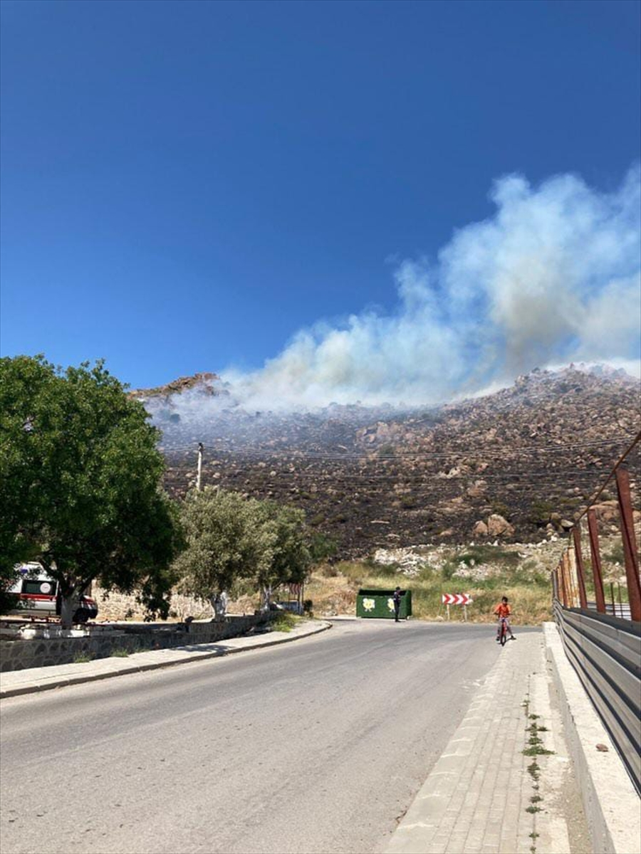 BODRUM'DA MAKİLİK VE OTLUK ALANDA ÇIKAN YANGIN SÖNDÜRÜLDÜ