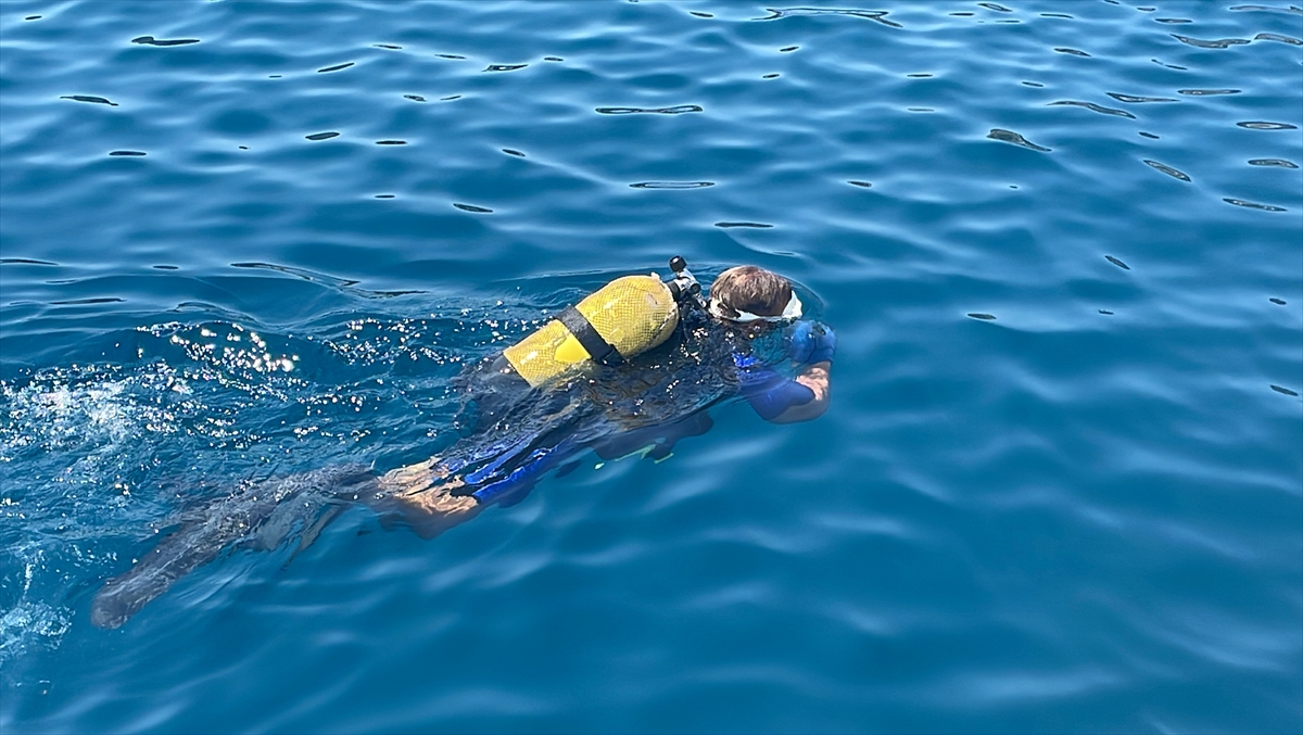 Bodrum'un 'Balık Adam'ı değerli eşyasını denize düşürenler için dalıyor