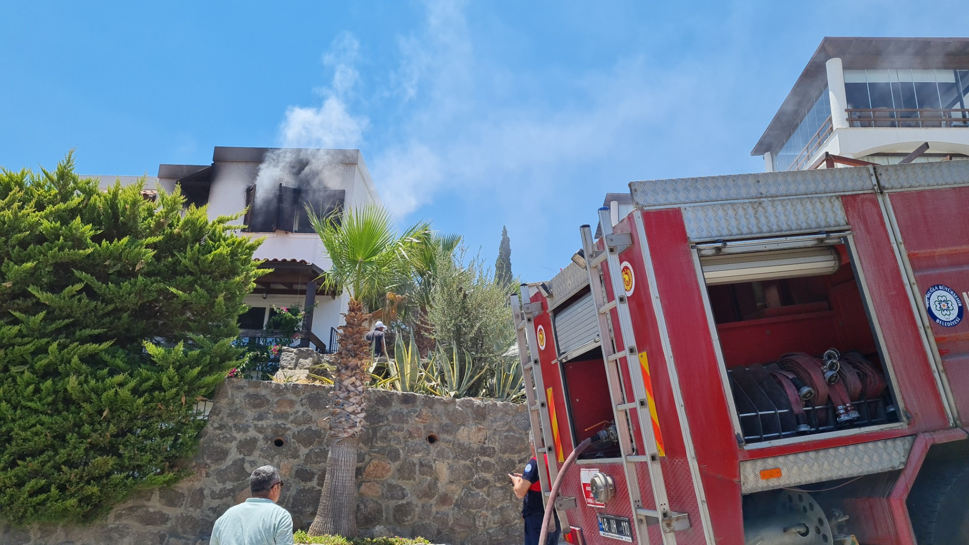Bodrum’daki villada yangın paniği  