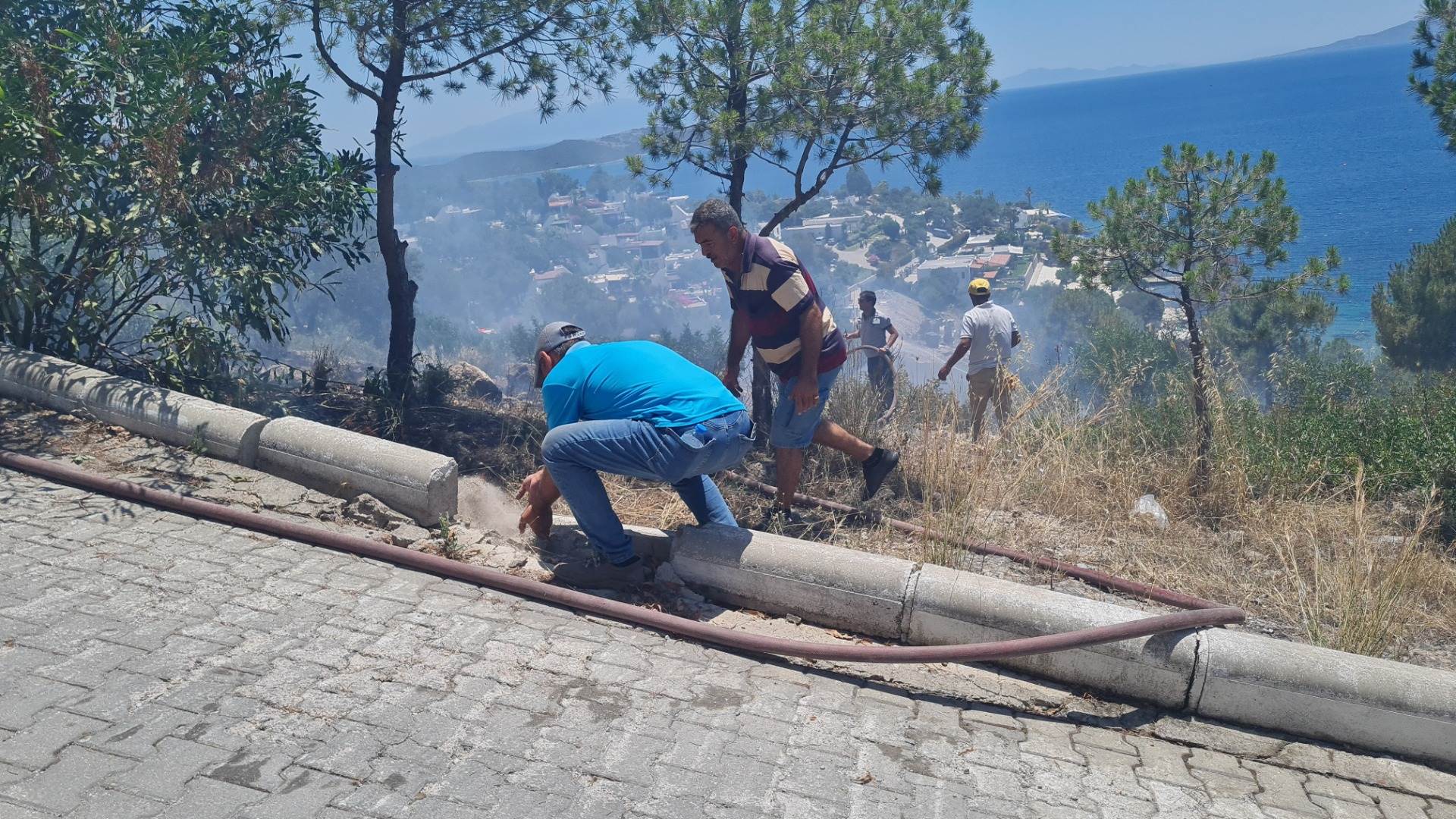 Bitez’deki korkutan yangın evleri de tehdit etti