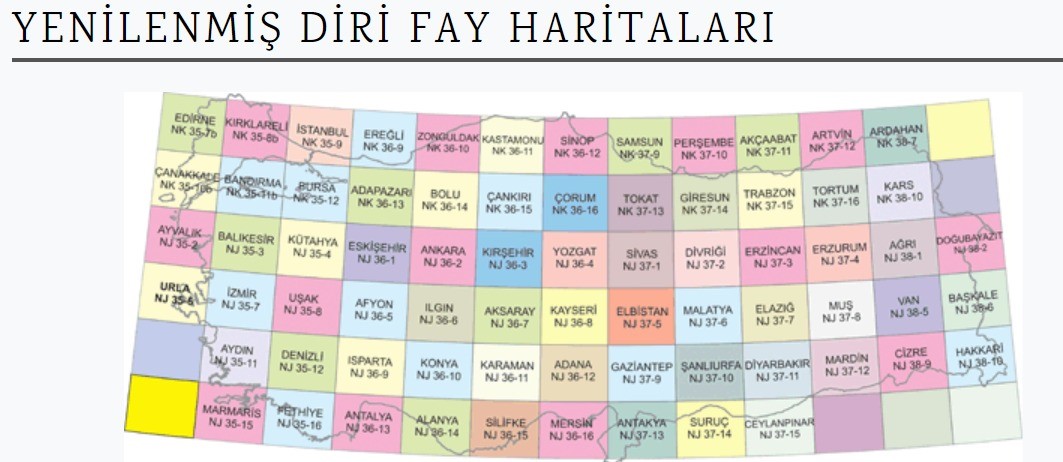 MTA yenilenmiş diri fay haritalarını yayınladı