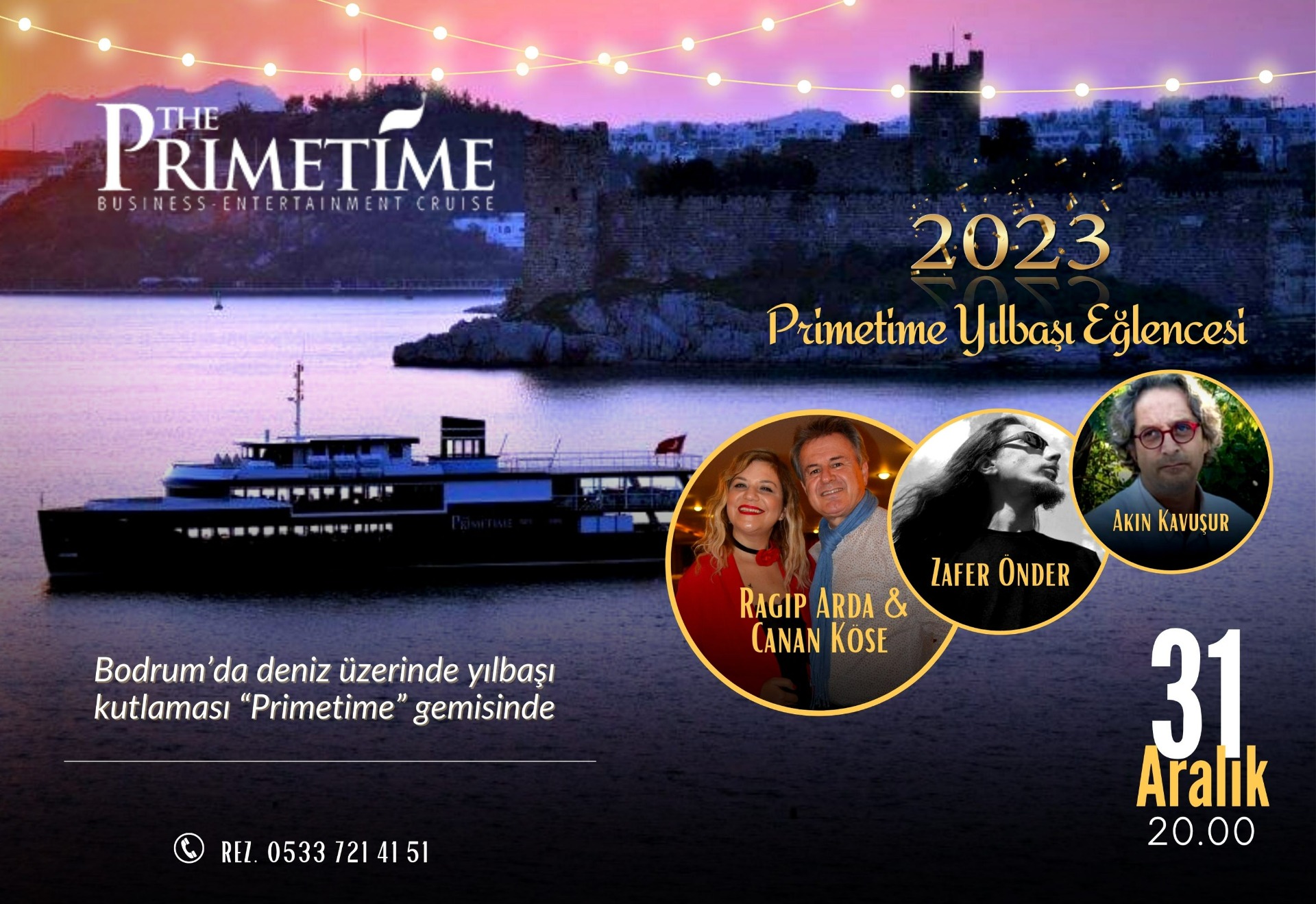 Bodrum’da ‘Deniz Üzerinde Yılbaşı Kutlaması’ Primetime gemisinde