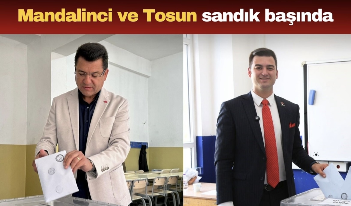 Başkan adayları Mandalinci ve Tosun oyunu kullandı