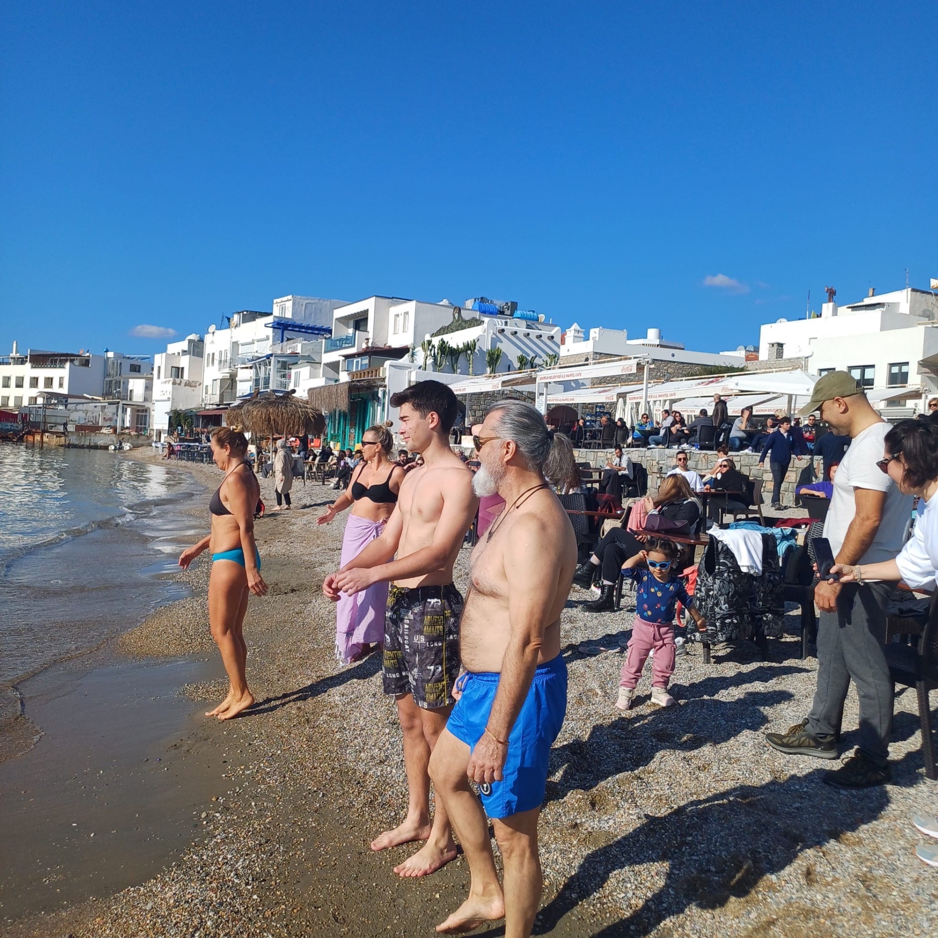 Bodrum'da yeni yılın ilk günü deniz keyfi
