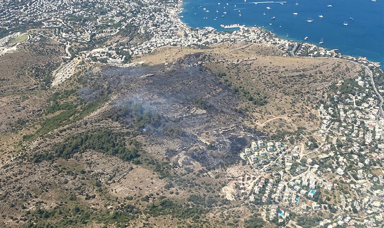 Türkbükü’nde çıkan yangın kontrol altına alındı