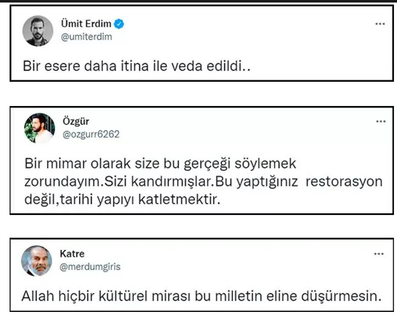 Osman Gürün'ün 'restorasyon' paylaşımına büyük tepki: ‘Restore etmemişsiniz. Açıkça katletmişsiniz’