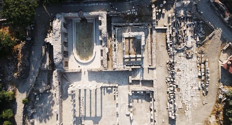 Stratonikeia Antik Kenti'ndeki Roma hamamında 1900 yıl sonra su akmaya başladı
