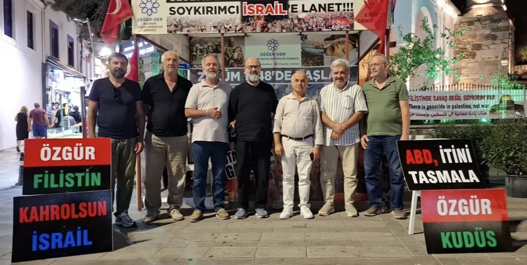 Bodrum’da Sumud Filosu'na destek için nöbet çadırı kuruldu