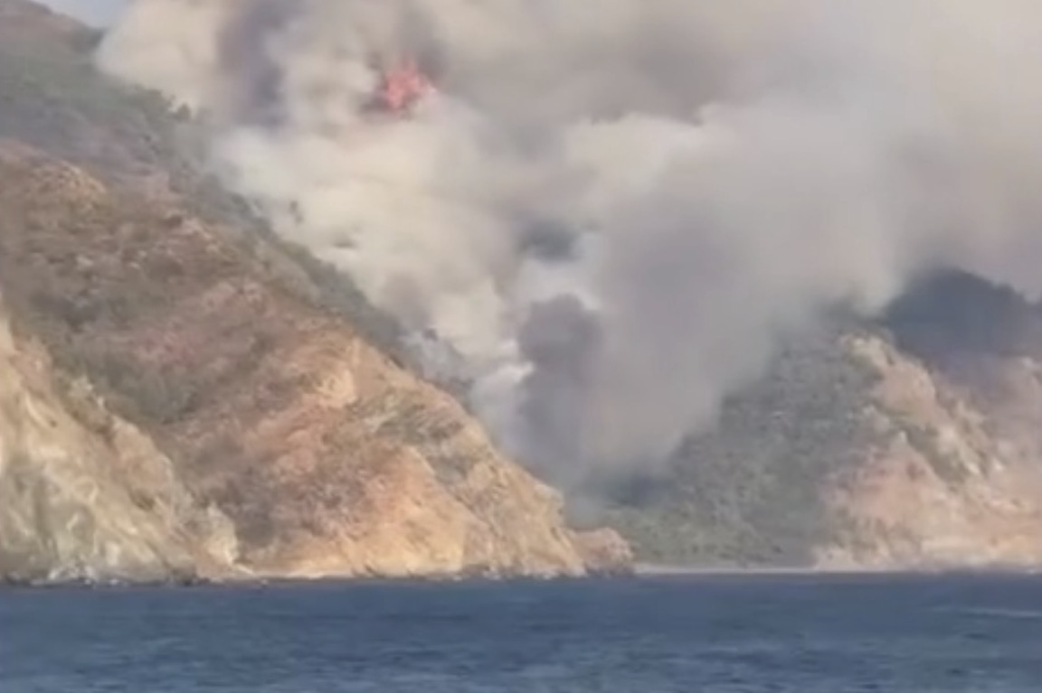 Muğla Marmaris'te orman yangını! Gökyüzünü siyah dumanlar kapladı