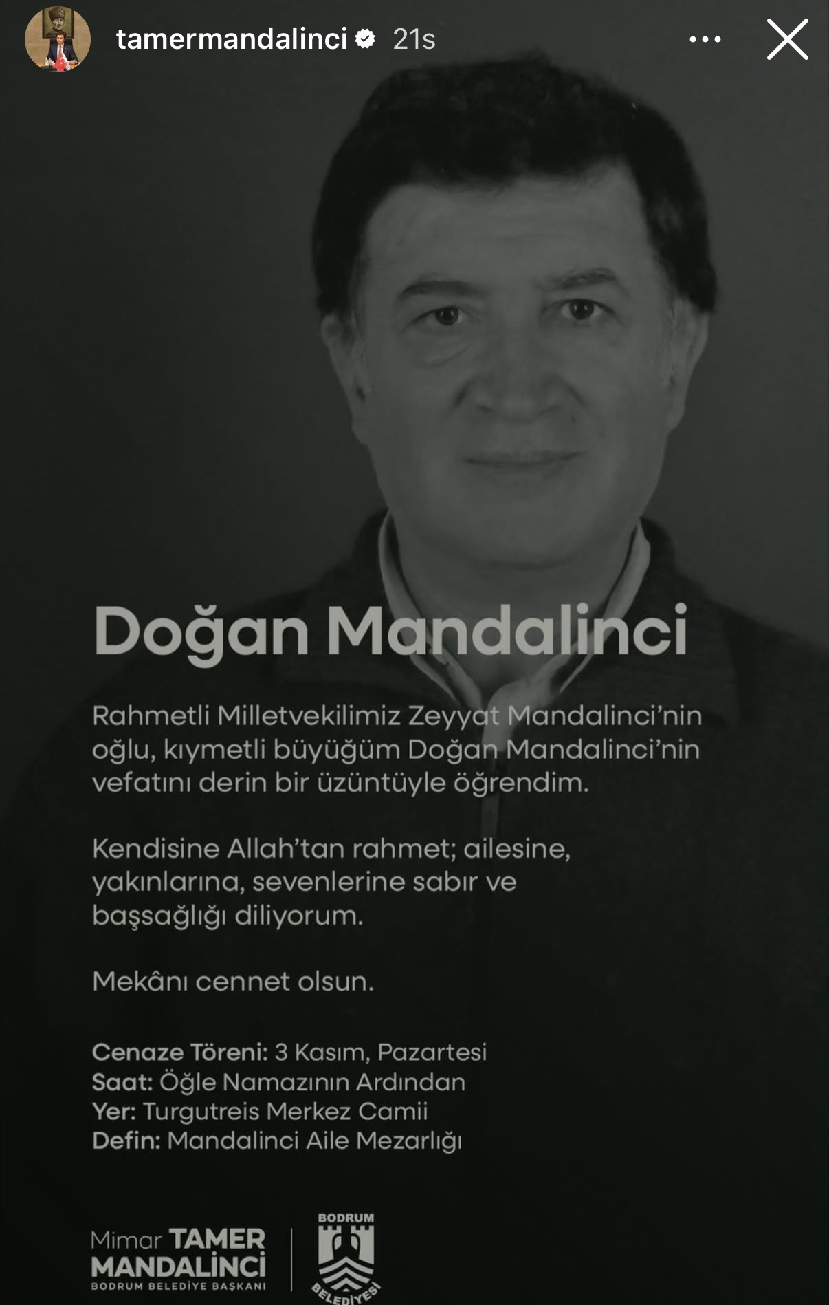 Bodrum’un Tanınmış İsimlerinden Doğan Mandalinci Hayatını Kaybetti