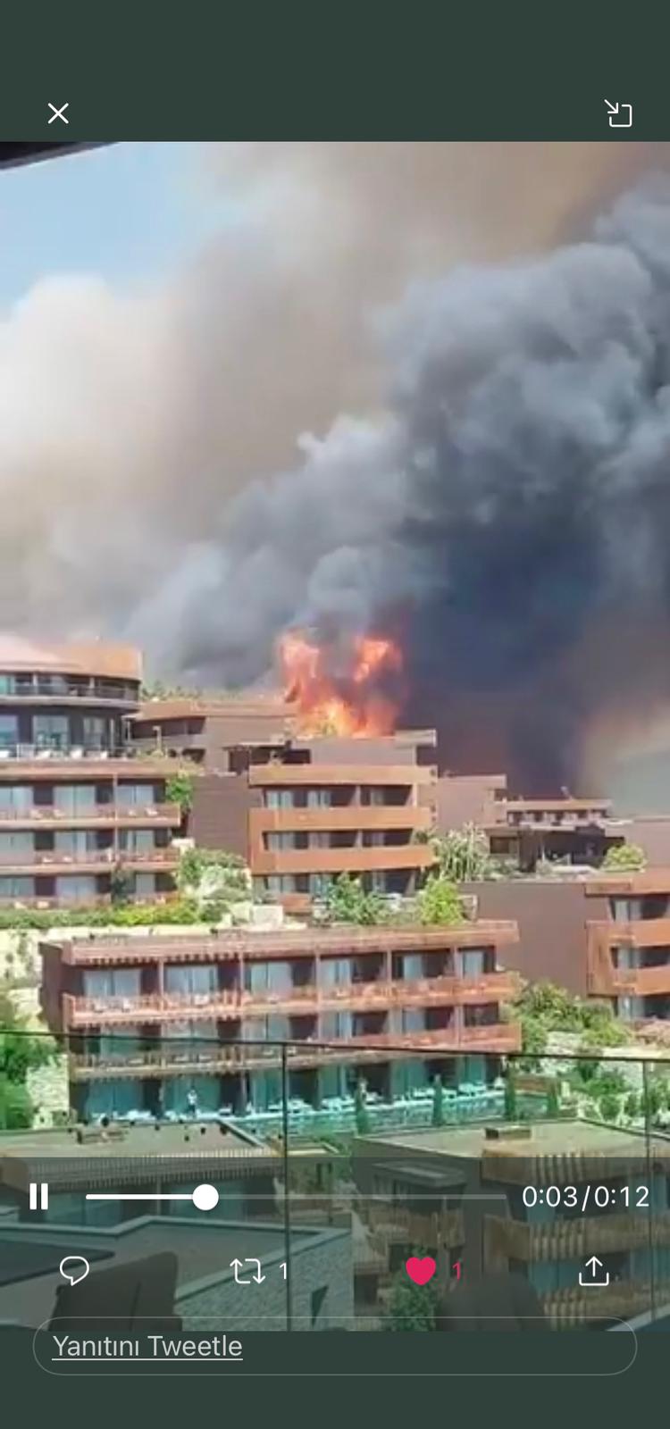 13 YIL ÖNCE YANAN ORMAN YERİNE İNŞA EDİLEN OTEL, TEDBİR AMAÇLI TAHLİYE EDİLDİ!