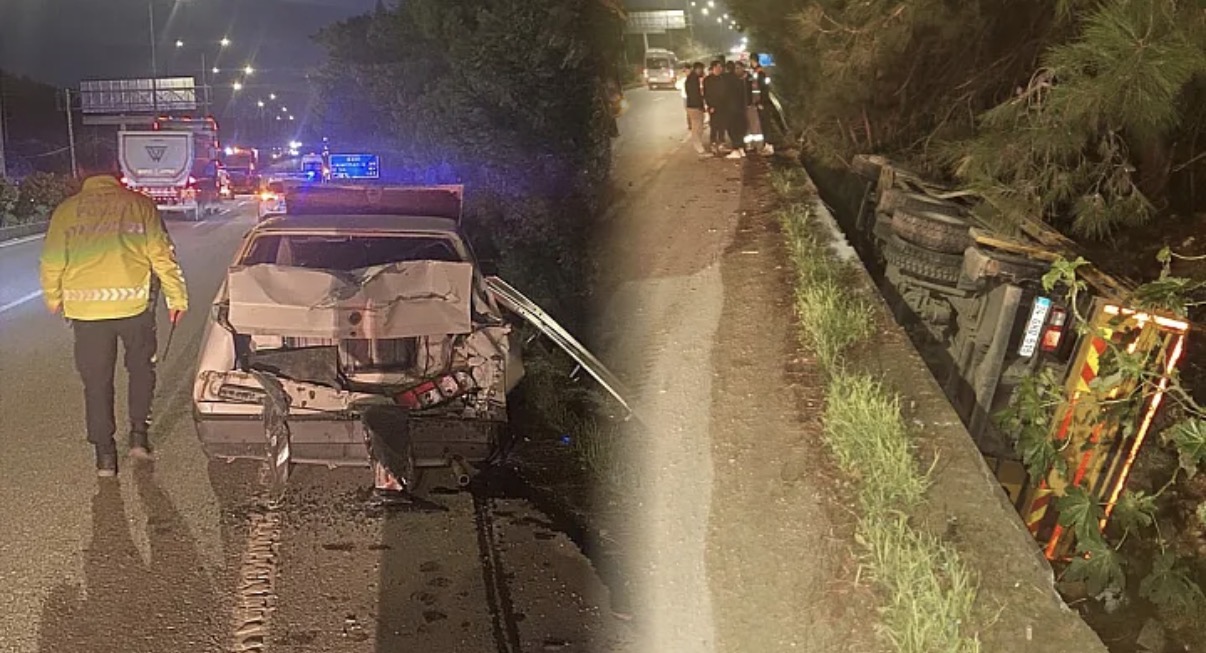 Bodrum'da vinç otomobille çarpıştı sürücü yaralandı