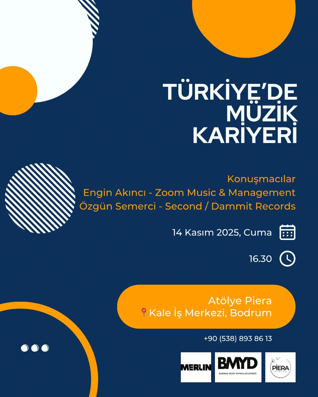 BAĞIMSIZ MÜZİK YAPIMCILARI DERNEĞİ, MERLİN VE ATÖLYE PİERA İŞ BİRLİĞİYLE 14 KASIM CUMA BODRUM’DA